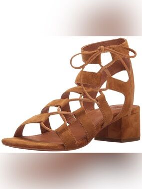 Frye Cognac Suede Lace-Up Gladiator Sandal